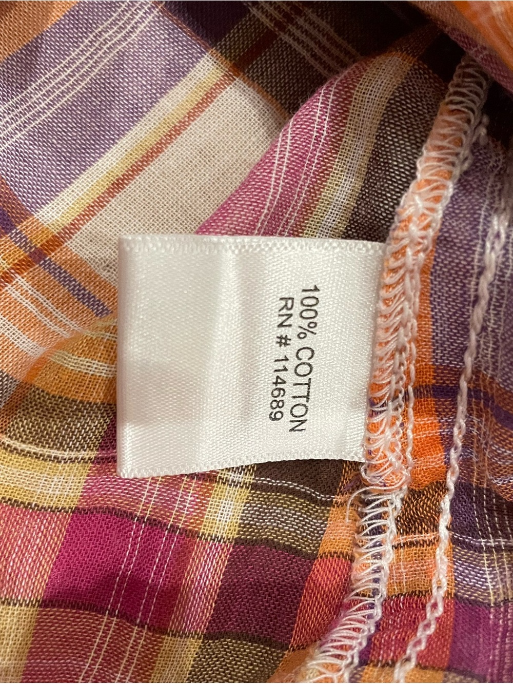 Cino Plaid Button-Front Shirt in Pink, Orange & Purple - Picture 6 of 9